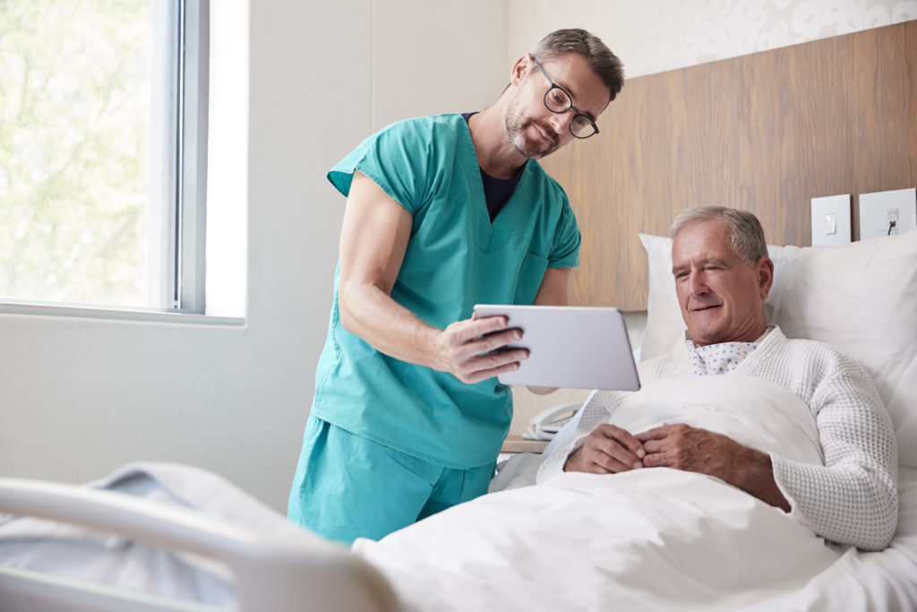 senior, choosing a doctor, in home care