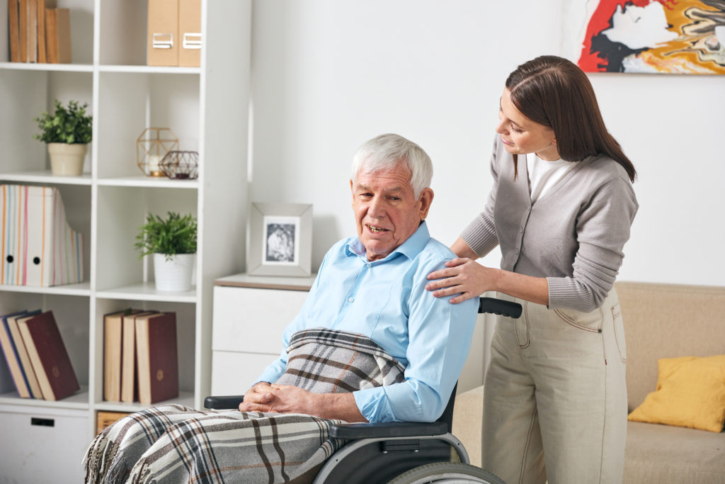 family member with an elderly loved one