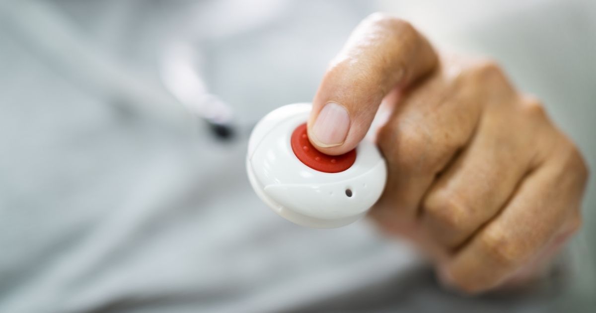 Technologies like this medical alert button can help with senior care and safety.