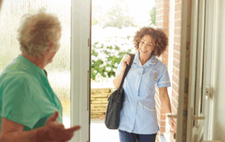 A respite care provider comes in to provide home care services and provide relief.