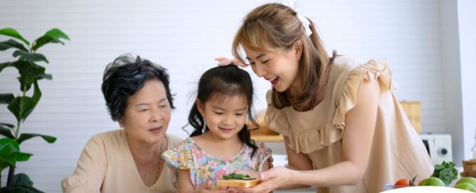 A sandwich generation caregiver in action.