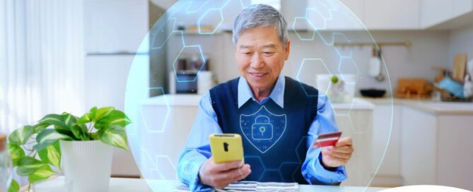 A senior stays safe from scammers