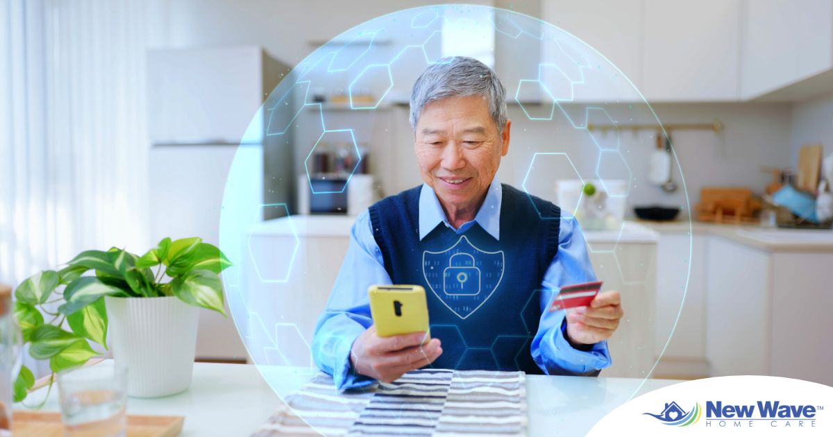 A senior stays safe from scammers