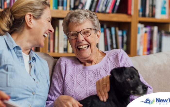 Through dementia care at home, a caregiver provides support to a senior.