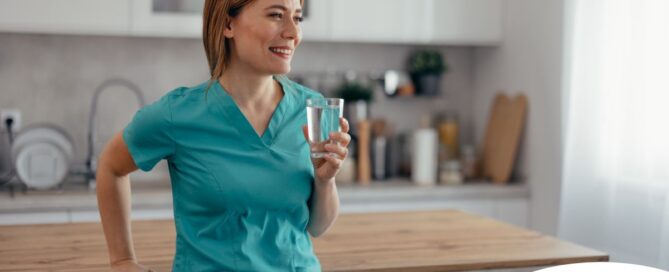 A home care aide in her daily routine.