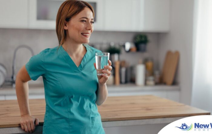 A home care aide in her daily routine.
