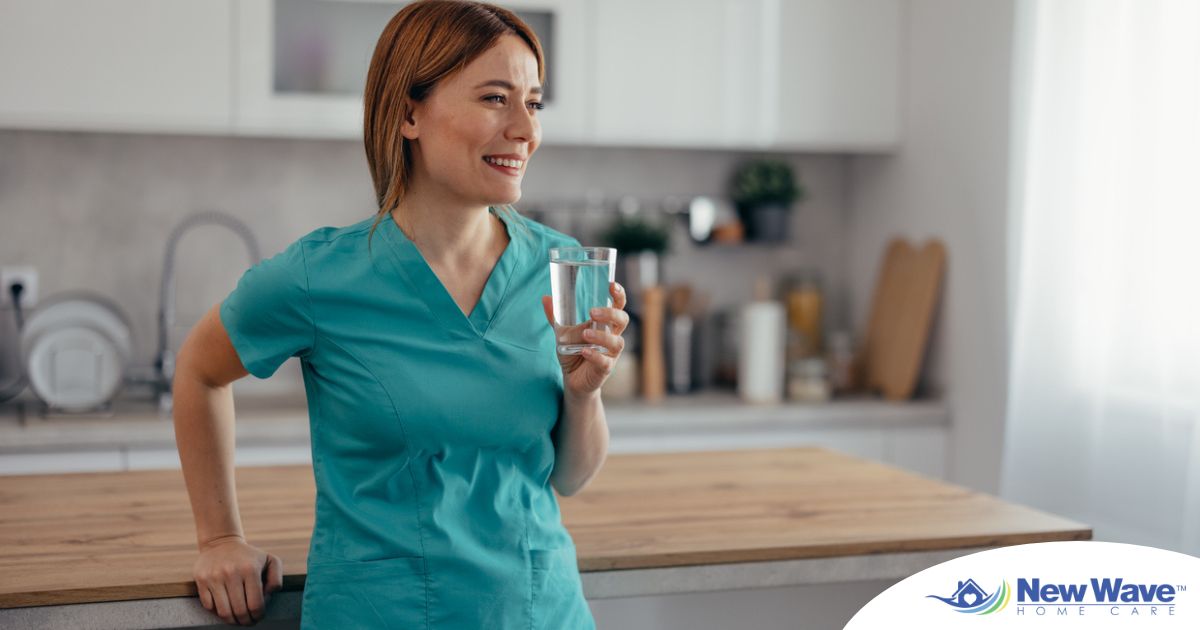 A home care aide in her daily routine.